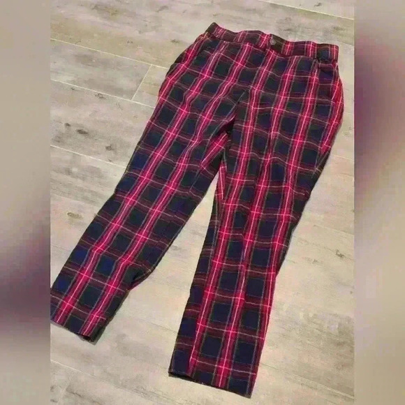 Hollister Plaid Pants Red Blue Green - Picture 3 of 6